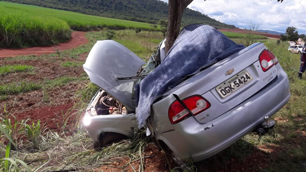Mãe e filha morrem após colisão entre carro e árvore em Barro Alto