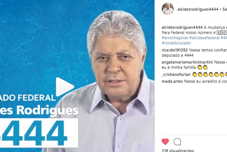Alcides Rodrigues lança campanha a deputado pelas redes sociais