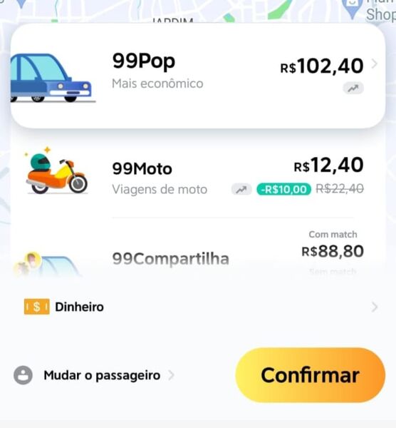 Preço de viagens em aplicativos de corrida disparam no dia da Copa, em Goiânia