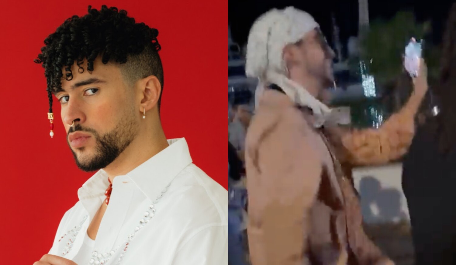 Cantor Bad Bunny arremessa celular de fã na água: “Falta de respeito”