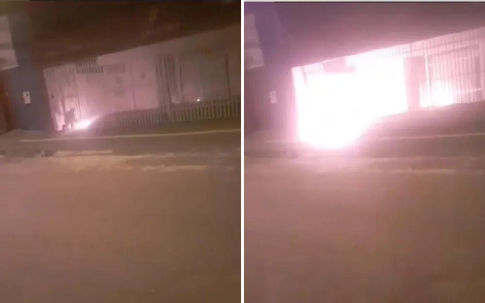 Gravações provam homens incendiando clínica de estética em Goiânia