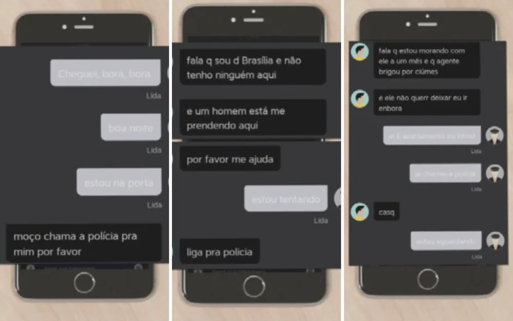 Mulher em cárcere pede socorro a motorista de app por mensagem