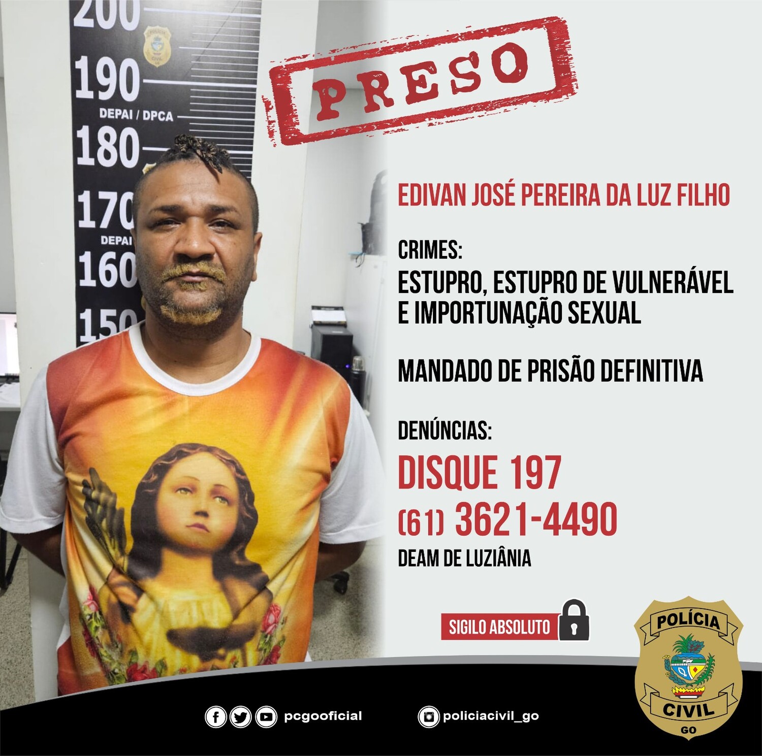 Pai de santo é preso por crimes sexuais em Luziânia