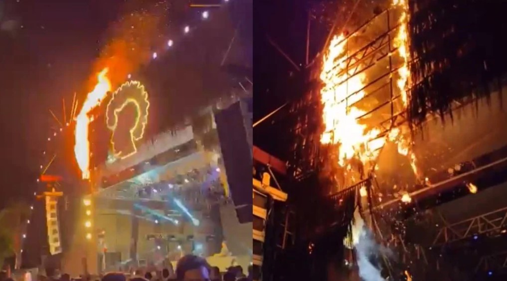 Artefatos de pirotecnia destroem palco em festa de Réveillon