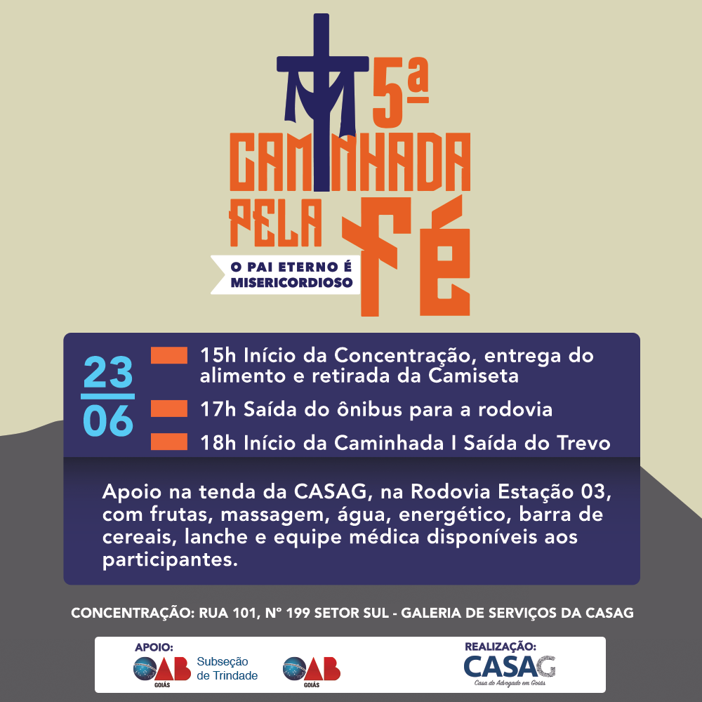 Inscrições para a 5ª  caminhada pela fé já estão abertas