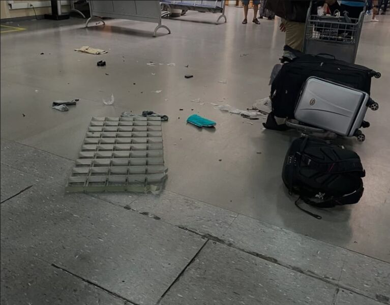 Mala de passageiro explode no Aeroporto de Guarulhos e parte do teto desaba
