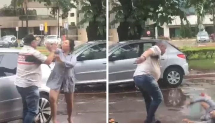 Advogado espanca mulher no meio da rua e acaba preso