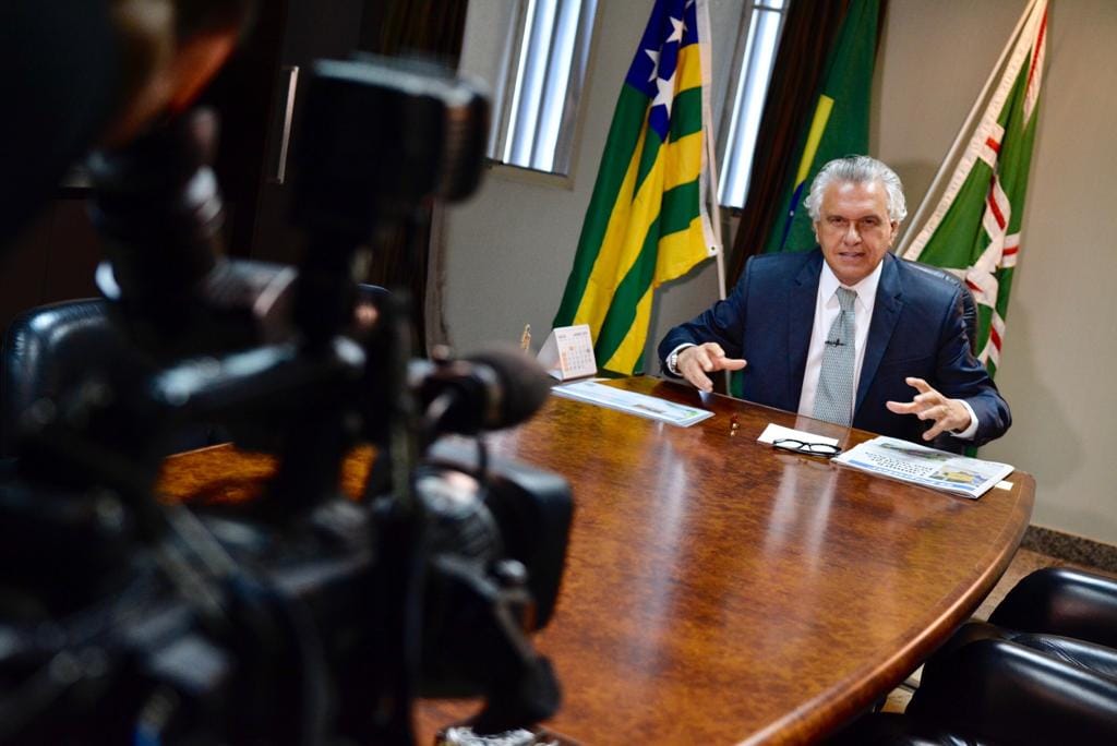 Caiado faz seu primeiro pronunciamento depois da posse