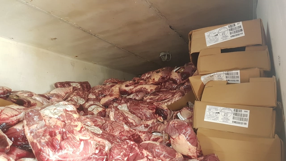 27 toneladas de carne bovina são recuperadas pela Polícia