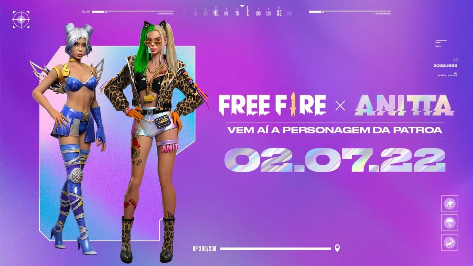 Free Fire: Personagem da Anitta tem habilidades reveladas, confira