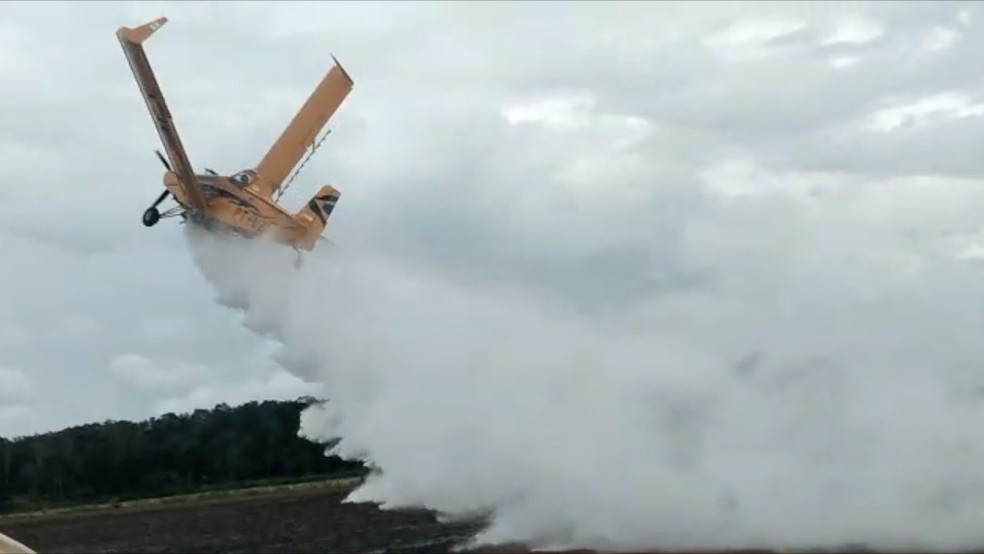 Avião cai em fazenda após asas se quebrarem