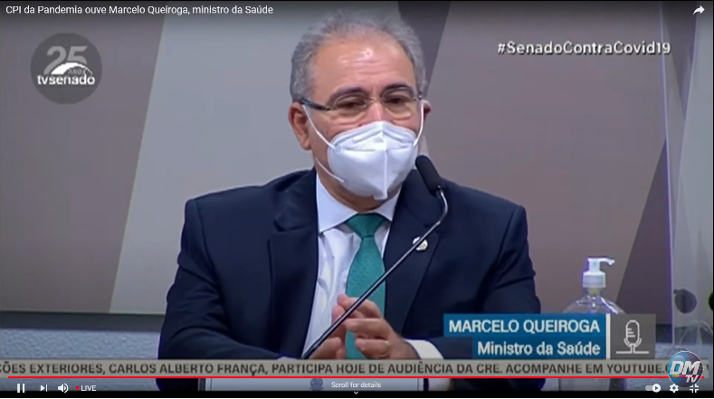 Dados sobre vacinas estavam incorretos, confirma Queiroga à CPI da Covid