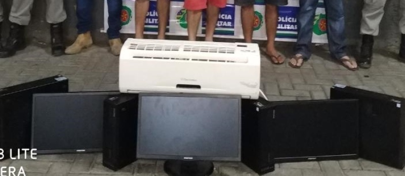 Menor é apreendido e quatro homens são presos suspeitos de furtarem escola em Goiânia