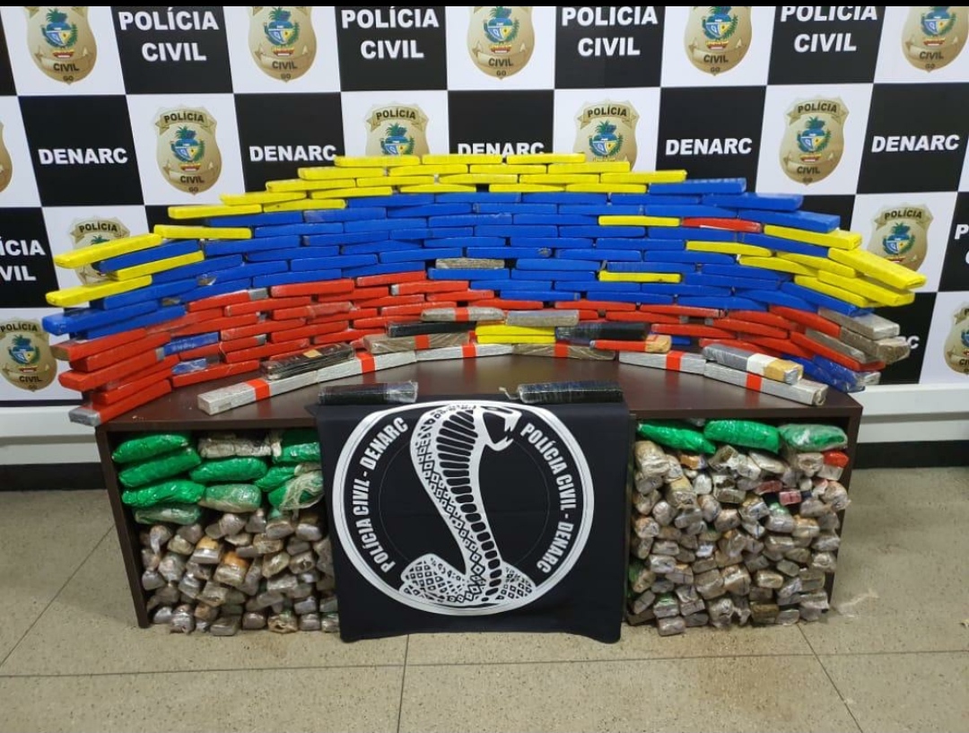Mais de 200kg de drogas são apreendidas em Goiânia pela DENARC