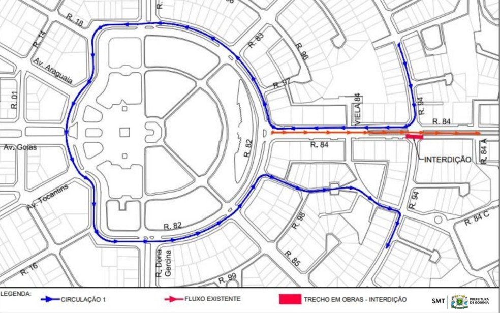 Trecho da Rua 84 terá desvio para obras do BRT a partir desta segunda-feira