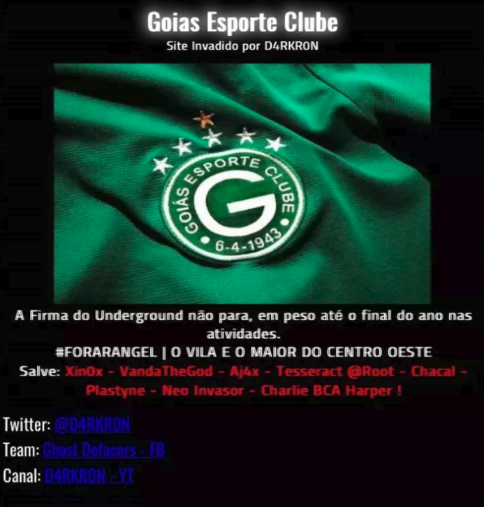 Site do Goiás é invadido por hackers