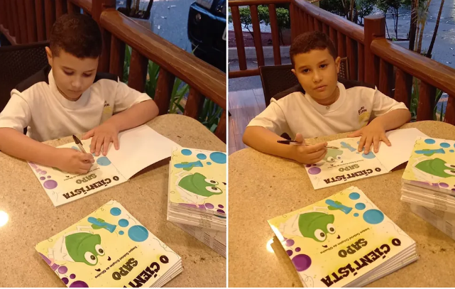 Menino de 8 anos lança o segundo livro em Goiânia
