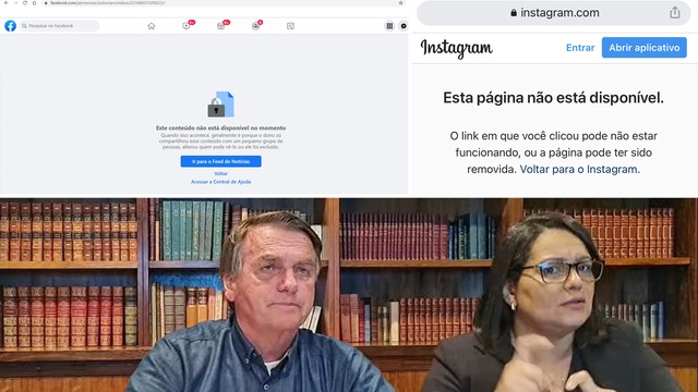 Facebook e Instagram excluem 'live' de Bolsonaro com mentira sobre aids e vacina