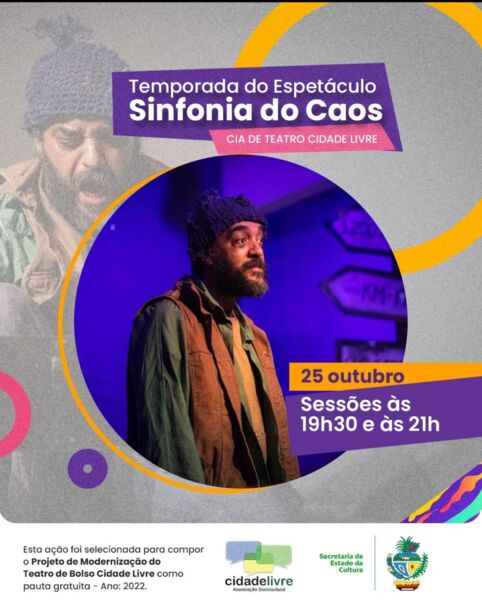 Espetáculo ‘Sinfonia do Caos’ é exibido no Teatro Cidade Livre
