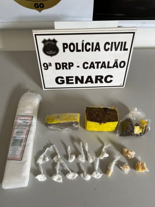 Suspeitos de tráfico de droga são presos, em Catalão