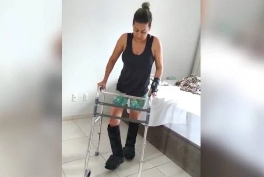 Empresária que pulou de prédio volta a andar