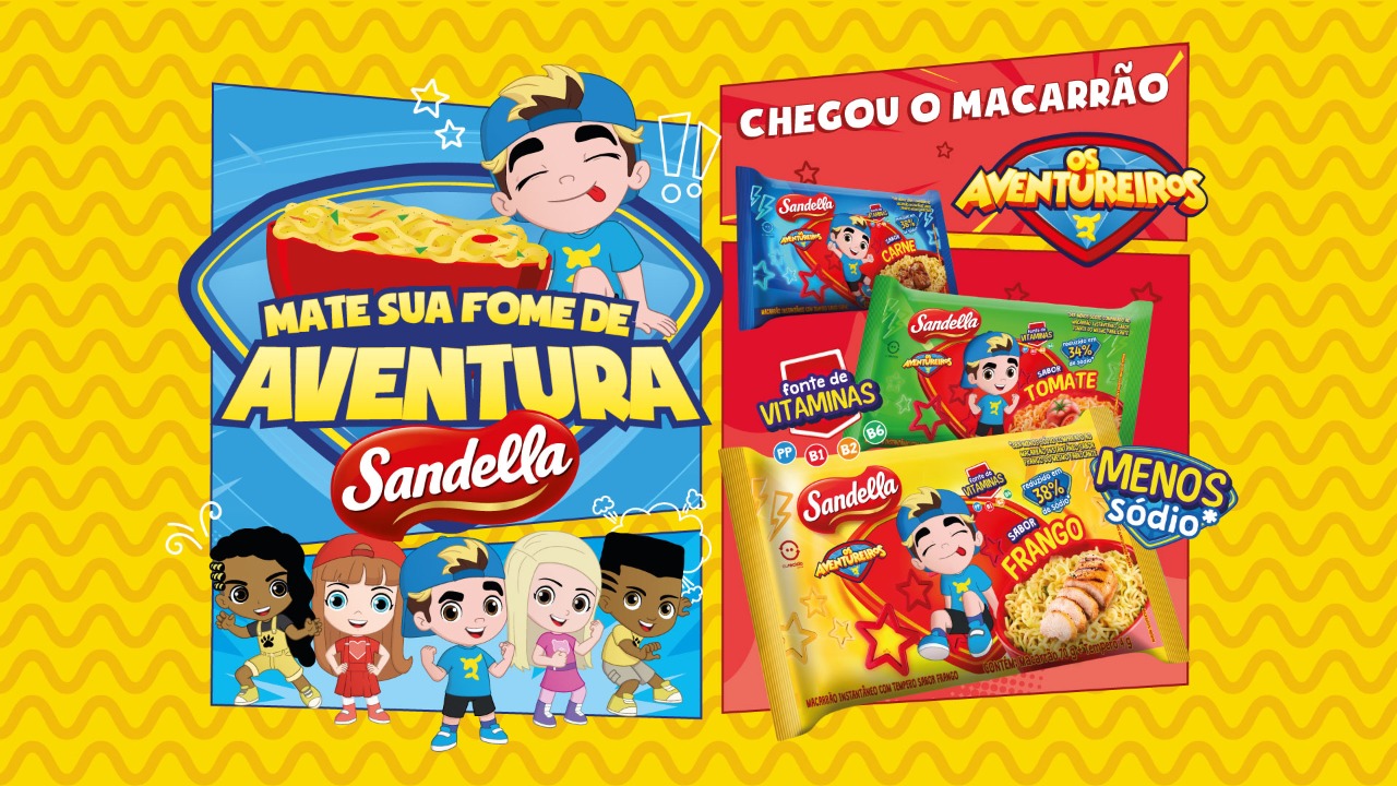 Sandella amplia linha e lança macarrão instantâneo dedicado ao público infantil