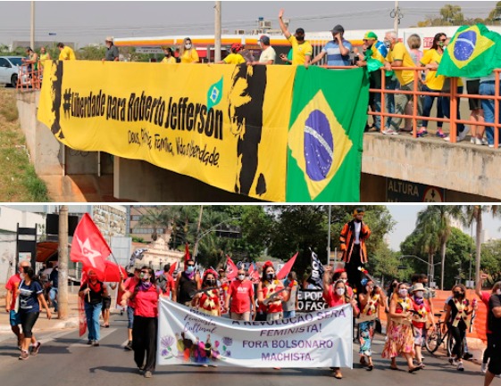 Grupos pró e contra Bolsonaro  fazem atos em Goiânia
