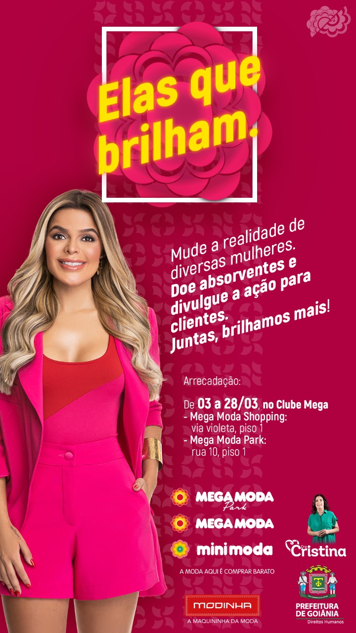 Mega Moda arrecadará absorventes para doar a mulheres em extrema vulnerabilidade social