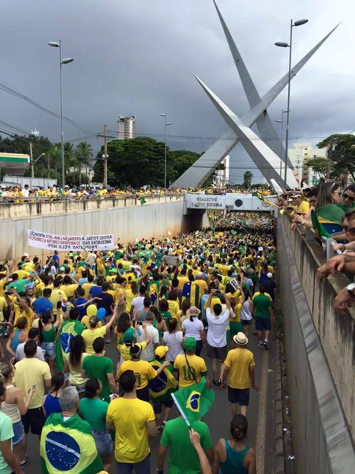 Manifestação de Goiânia contou com 50 mil manifestantes de acordo com a PM