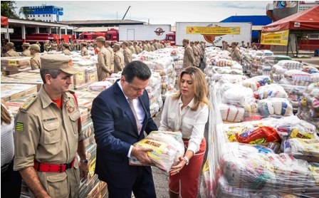 Goiás arrecada 132 toneladas de alimentos para vítimas de enchentes