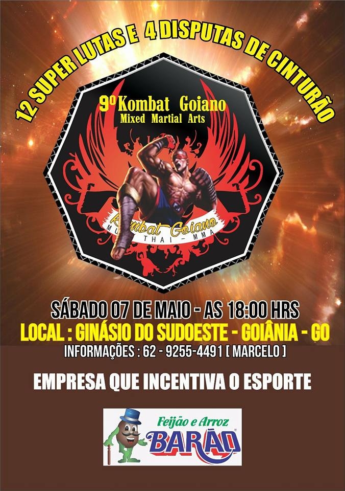 Kombat Goiano chega a 9ª edição e acontece neste sábado
