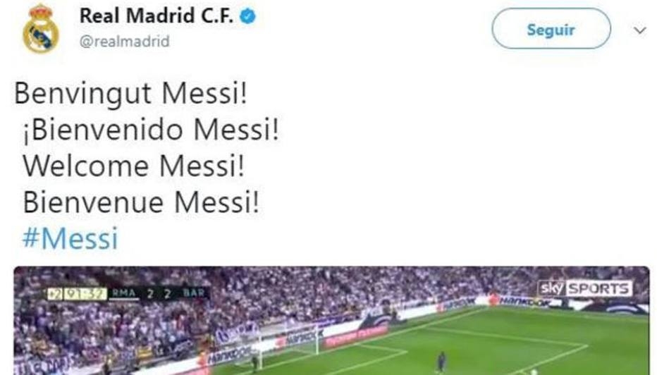 Twitter do Real Madri é hackeado e anuncia contratação do Messi