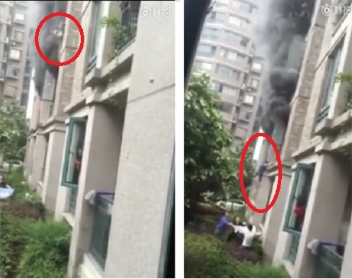 Criança de três anos é jogada de apartamento em chamas na China
