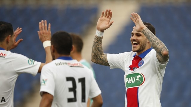Com 3 de Icardi, Paris Saint-Germain goleia e avança à semi da Copa da França