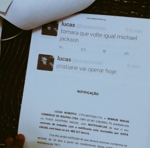 Funcionário é demitido por Justa Causa após sua chefe ler suas postagens em rede social