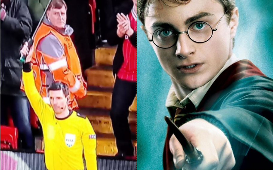Banderinha de auxiliar quebra e internautas comparam situação com cenas de Harry Potter