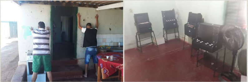 PM apreende quatro máquinas caça-níqueis que estavam em mini cassino, em Hidrolândia