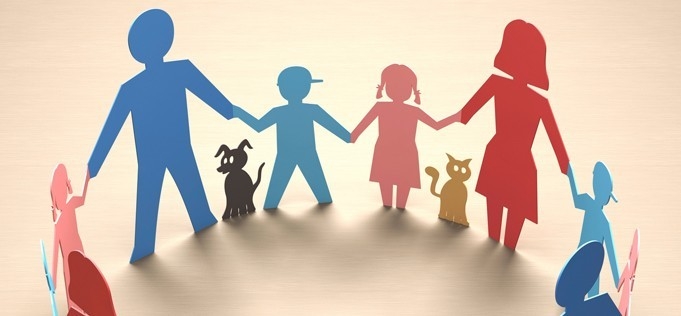 Família feliz e o amor