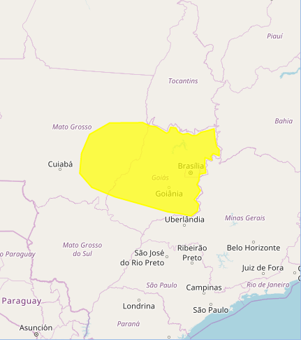 Inmet emite alerta de chuvas fortes em Goiás e Distrito Federal