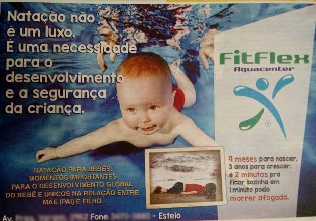 Propaganda de escola de natação usa foto de bebê sírio afogado no RS