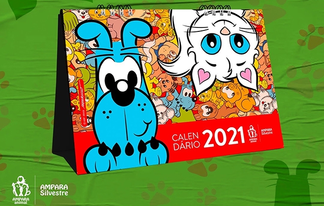 Ampara Animal lança calendário beneficente com Turma da Mônica