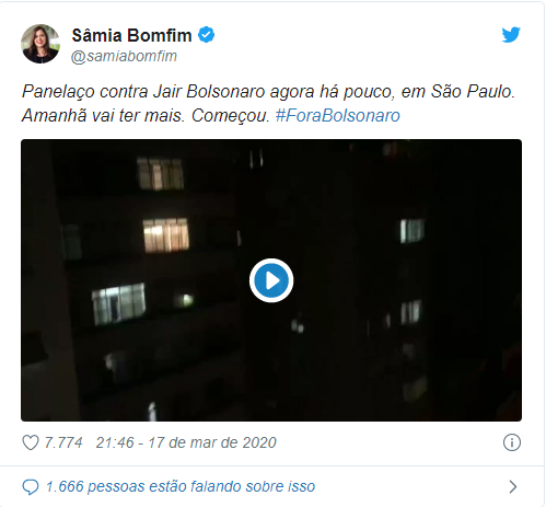 Brasileiros pedem "Fora, Bolsonaro"em panelaço