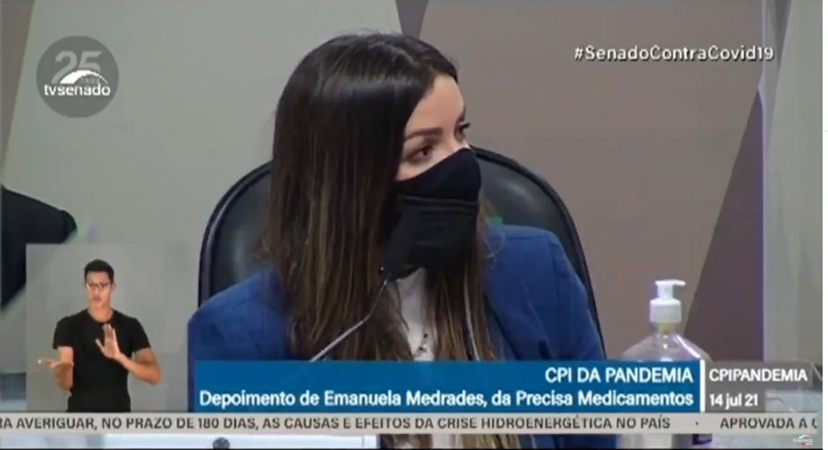 CPI: Emanuela Medrades diz que não existem irregularidades na compra da Covaxin