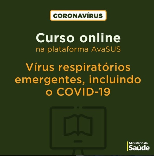 Ministério da Saúde disponibiliza curso online sobre prevenção contra coronavírus