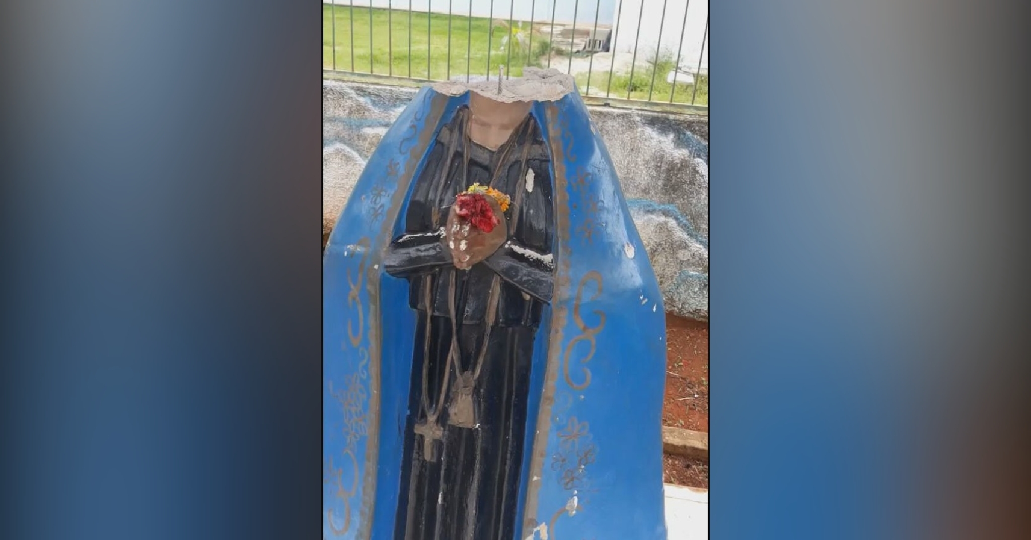 Vândalos destroem imagem de Nossa Senhora no DF
