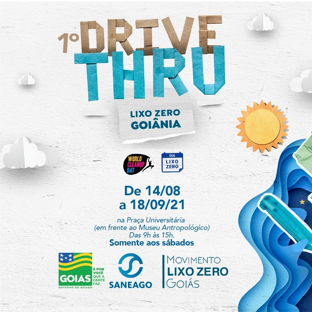 Drive-thru de reciclagem é montado em Goiânia