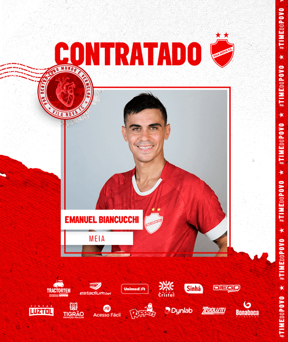 Mercado da Bola: Vila Nova contrata Emanuel Biancucchi