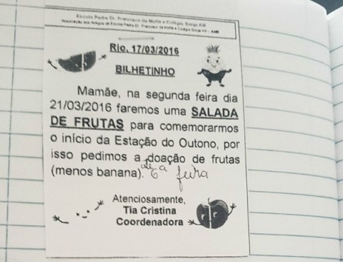 Mãe responde recado de escola na agenda do filho e viraliza na web