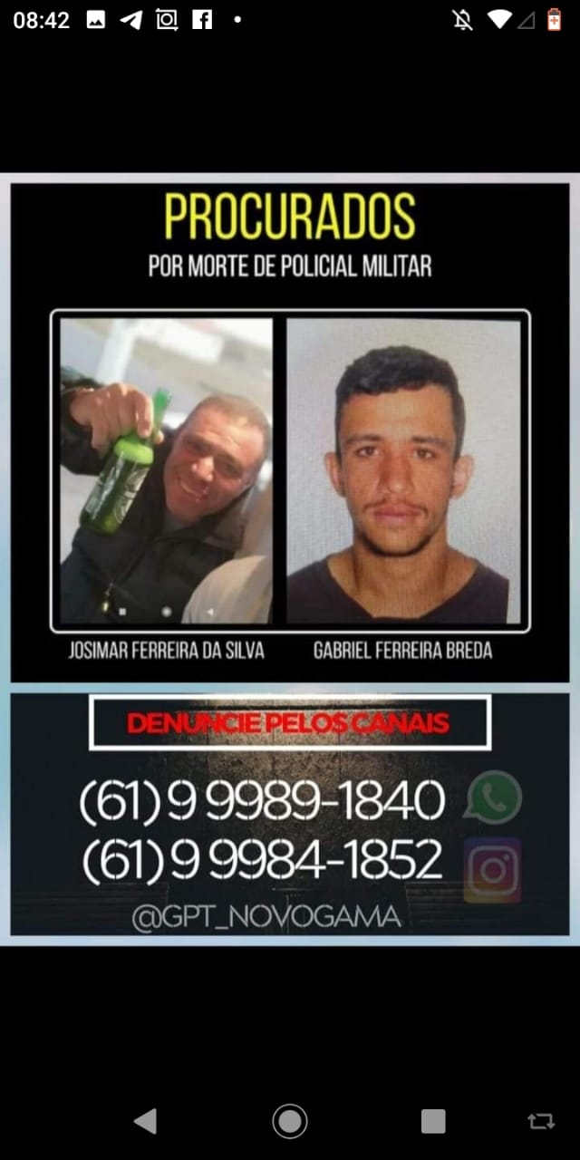 Presos pai e filho  indiciados por matar a tiros sargento da PM, no Novo Gama