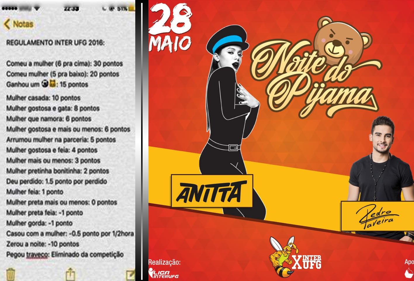 Ranking sexista causa polêmica em evento realizado por estudantes da UFG